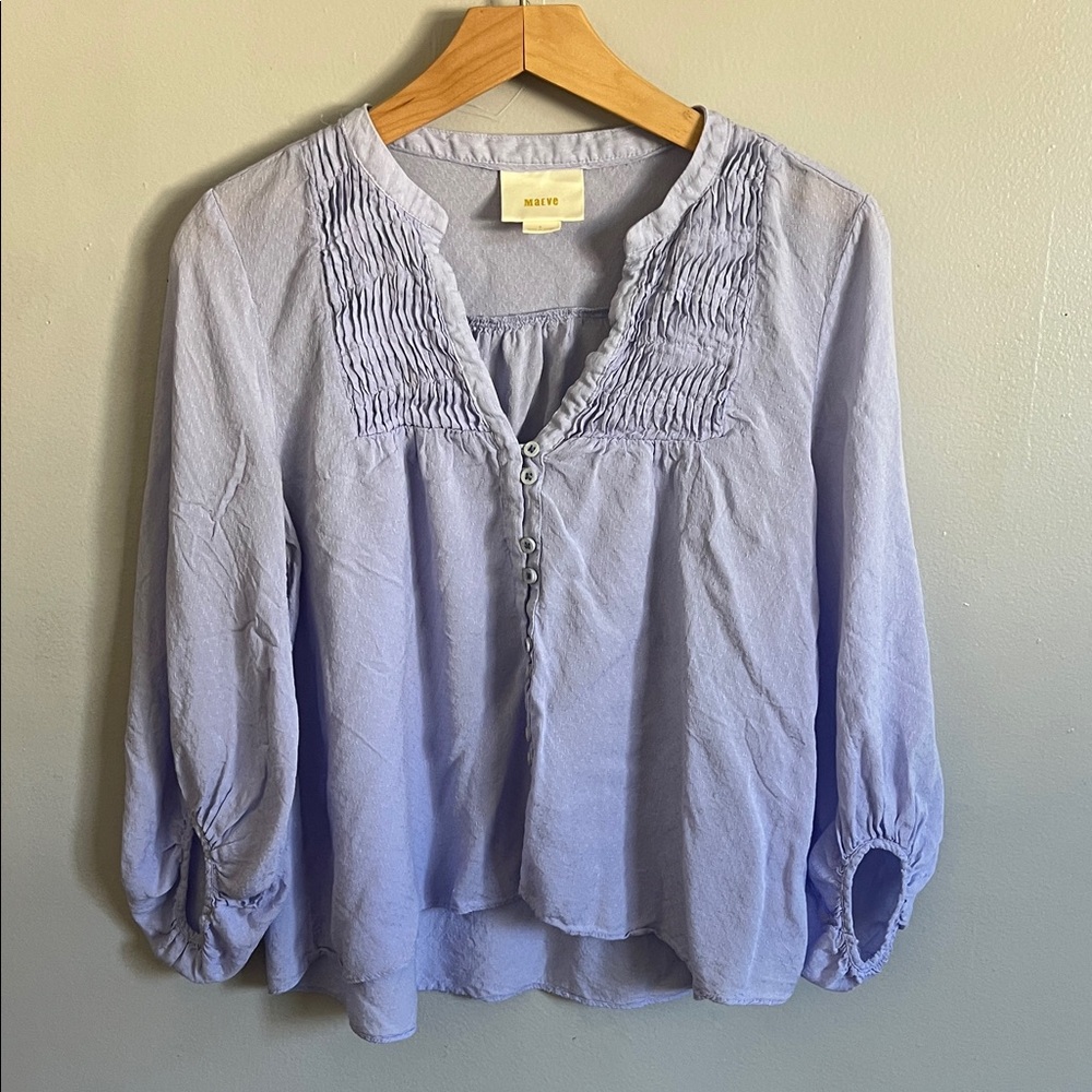 Mauve Lilac Blouse with Button Detail